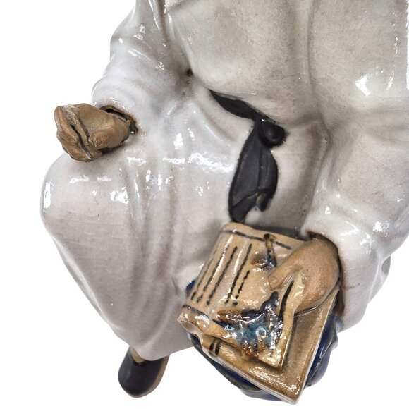 Chinese Scholar of Medicine Figurine Mudman Ceramic Statue Li Shizhen JE391 - Picture 6 of 12